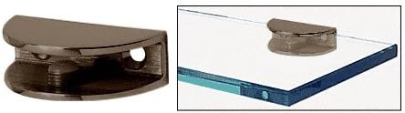 CRL Oil Rubbed Bronze Finish Solid Brass Rounded Glass Shelf Clamp