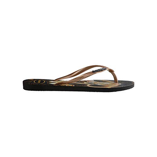 Chinelo Slim Heroinas, Havaianas, Feminino, Preto, 35.5