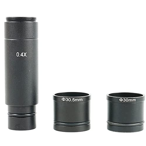 顕微鏡キット 23.2 ミリメートル 0.4X/0.5X/1X C マウント接眼レンズアダプター + 30mm/30.5mm リング電子デジタルカメラ用ステレオ生物顕微鏡 顕微鏡レンズアダプター(0.4X set)