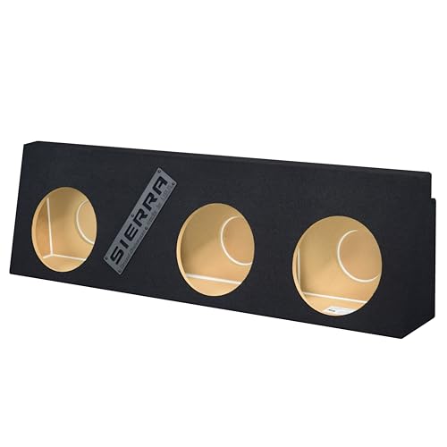 Sierra Crew Cab 2001-2006 Dual and Triple Sealed Sub Box Subwoofer Enclosure (Triple, 10