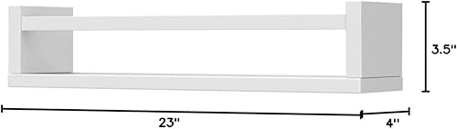 Miniatura 3 de Onlysky - Juego de 4 estantes de pared para libros de niños - Estantes flotantes blancos para habitación de bebé - Construcción duradera de madera