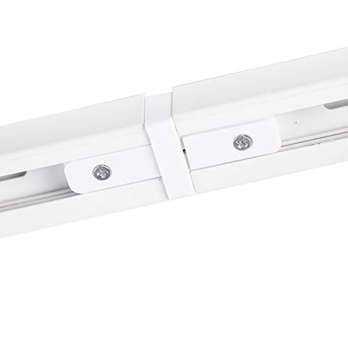 Qazqa Modern Schienensystem Lampen Komplettset, Schienenbeleuchtung, Deckenstrahler, Deckenspot - Iconic Jeany - Weiß, 5-flammig, 200cm, Ideal als Küche lampe und Wohnzimmerlampe