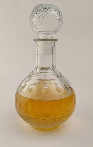 Image of European Style Glass Decanter Storage Container for Liquor, Whisky, Vodka, Scotch, Wine, Rum, Brandy, Champagne, Tequila, Juice (1000ML-ROUND Decanter)