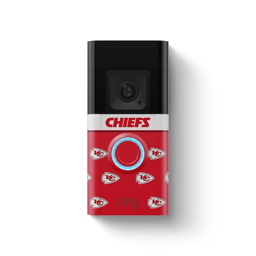 Image of All-New Limited Edition, Official NFL Faceplate for Ring Doorbells - Video Doorbell 3, Video Doorbell 3 Plus, Video Doorbell 4, Battery Doorbell Plus, and Battery Doorbell Pro | Kansas City Chiefs