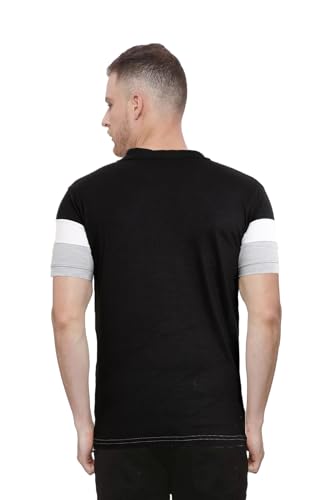 Image of LEOTUDE Men's Regular Fit Round Neck Colorblock T-Shirt for Men (Pack of 2)
