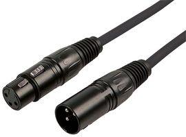 [UNBRANDED] Cable de conexión XLR M-F 12.0 m, negro, conjunto de cable de audio y vídeo – 190.107UK