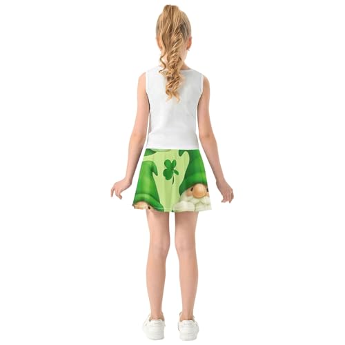 Pink Cute Athletic Shorts Girls Skorts Skirts with Shorts Butterfly Skirt Cute Gnomes Shamrock Green 4t4