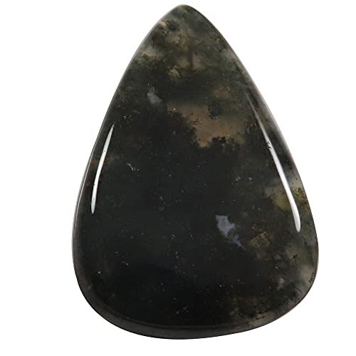 Cabochon en agate mousse naturelle en poire de 29,5 carats, un cadeau original pour collectionneur
