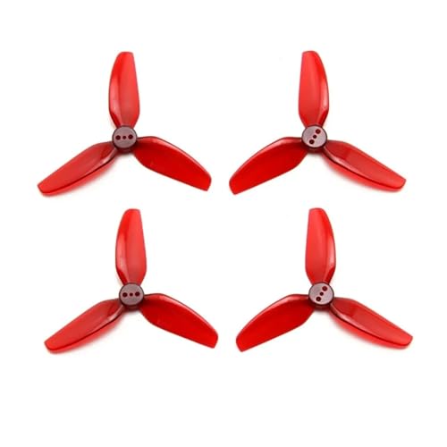 Hélices PC durables T3X3X3 tripales 3030 en polycarbonate rigide anti-choc rouge