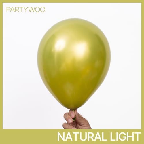 Image of PartyWoo Metallic Lime Green Balloons 140pcs Different Sizes Pack of 18 12 10 5 Inch Metallic Light Pastel Green Balloon Arch Kit for Spring Forest Theme Birthday Tea Party Decorations Green-G109