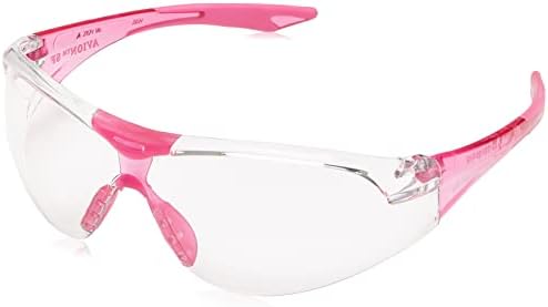 Delta Plus SG-18C-SLIM-PINK Avion SF Safety Glasses, Clear Lens with Pink Temple Tips, Slim Fit