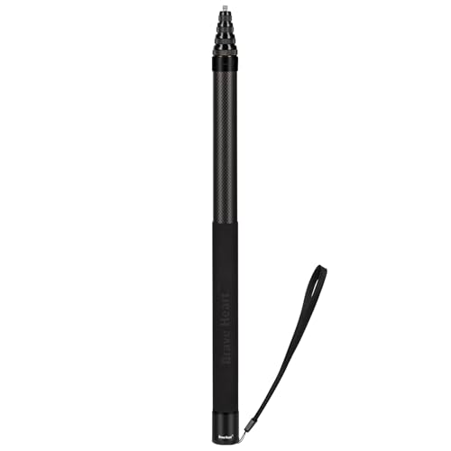 118"/3m, 9.8ft Extended Super Long Invisible Carbon Fiber Selfie Stick