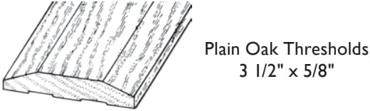 Miniatura 4 de Umbral de roble de 3 12 pulgadas de ancho x 58 pulgadas de grosor, preacabado en tinte de color natural y revestimiento superior de poliuretano,