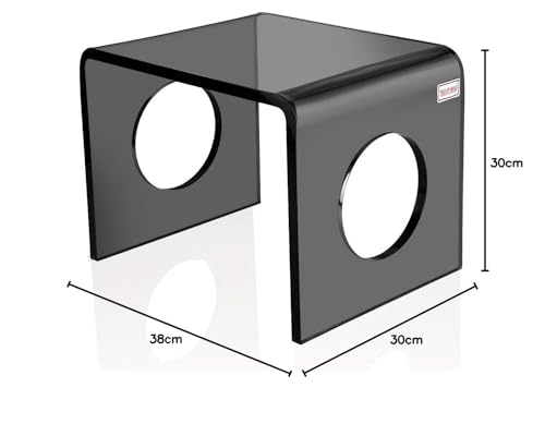 Image of Acrylic Bathroom Stool /Patla 12 * 15 * 12 inch(l*b*h) Color- White,Matt,Smoke,Clear,Clear with Black Stripes (Clear with Stripes)
