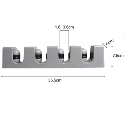 Soporte para Escobas Y Fregonas, Gancho para Guardar Herramientas De Limpieza, Soporte De Pared para Fregonas Y Herramientas, Estante Antideslizante para Guardar Herramie,White-35.5x7.5cm
