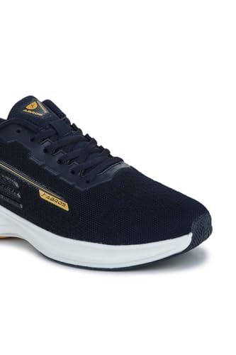 Image of ABROS Fazer-On Running Sports Shoes Breathable Upper Mesh with Eva Sole Memory Foam Insole Casual Walking & Gym Shoes for Mens (Navy /Mustard 7)