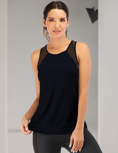 Image of ICTIVE Workout Tank Tops for Women Sleeveless Yoga Tops for Women Mesh Racerback Tank Tops Muscle Tank