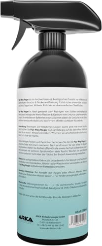 ARKA Nagerkäfig Reiniger Spray 750 ml – Biologischer Geruchs- & Fleckenentferner gegen Urin, KOT & Tiergerüche – Enzymreiniger für Kleintierkäfig & Gehege – PIPI