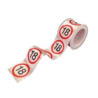 18 Geburtstag Deko Geschenkband Satin Verkehrszeichen rot/weiß - Originelle Dekoration für einen gelungenen 18. Geburtstag Junge oder Mädchen - Tiwoca