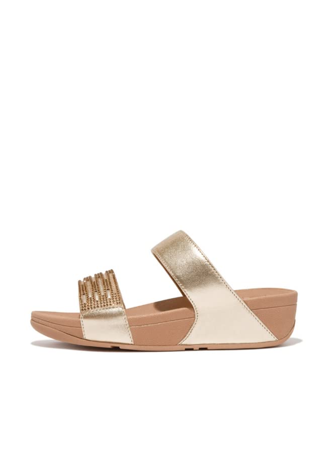 FitFlopLulu Laser Crystal Leather Slides womens Slide Sandal