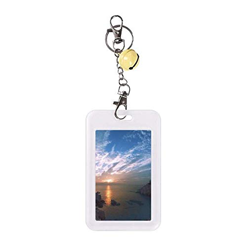 Badge de protection pour carte de crédit anti piratage à motif lac montagne et cloche jaune