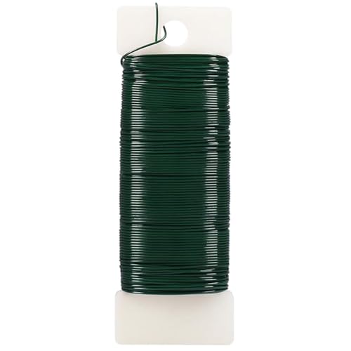 YIKUBO Florist Wire Wreath Floral Material Kit Craft Supplies Craft Iron 35m 0.7mm Bendable Christmas Floral Wire Handmade Kit Flower Arrangements Green