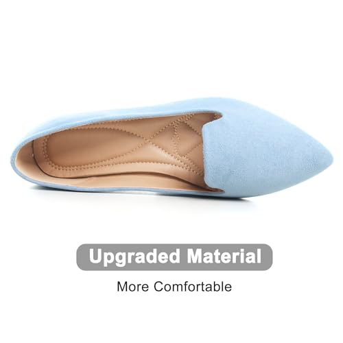 Image of Dear Time Women's Pointed Toe Ballet Flats Simple Casual Office Work Flats Slip-on Comfortable Shoes