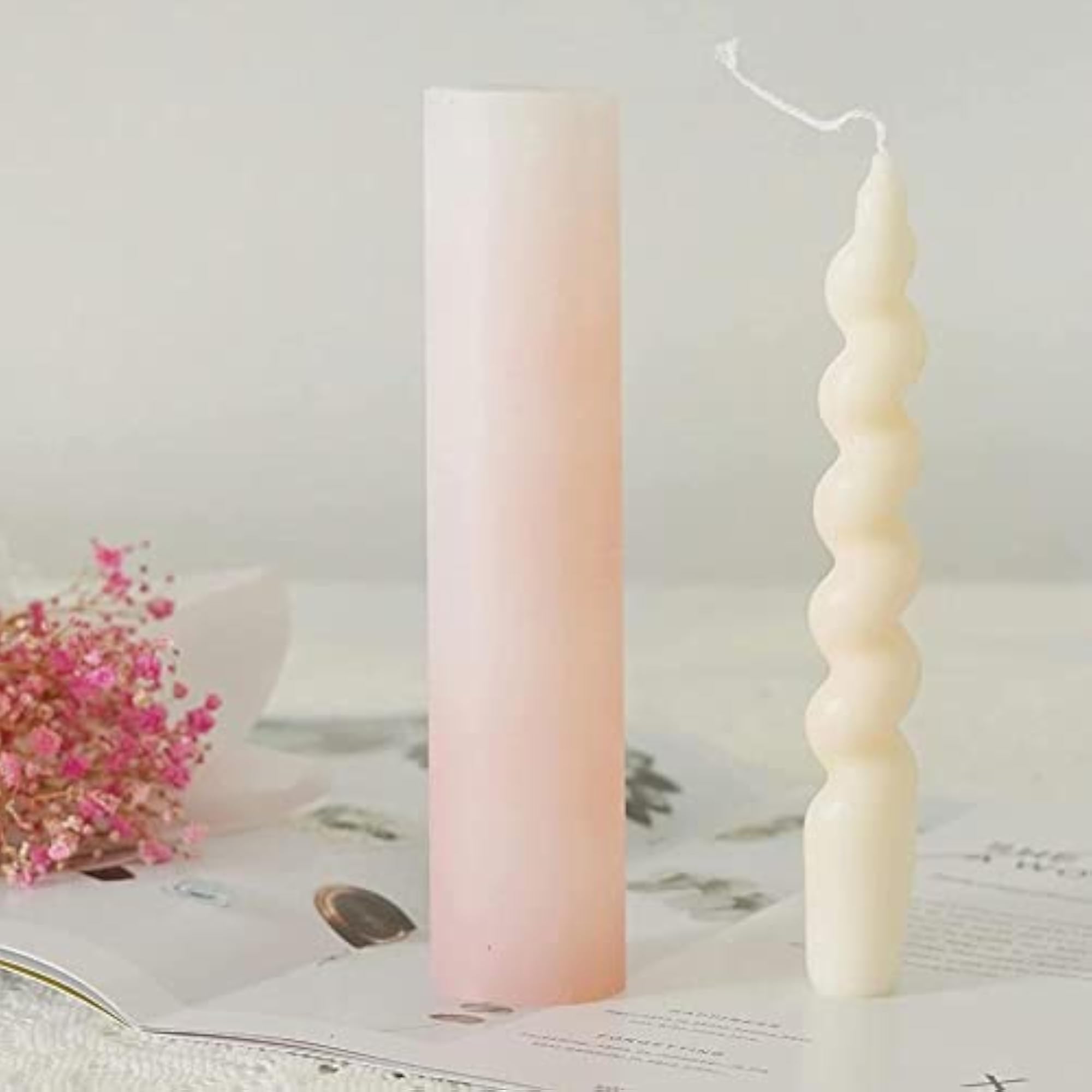 N.D 2 Pcs Spiral Taper Candles