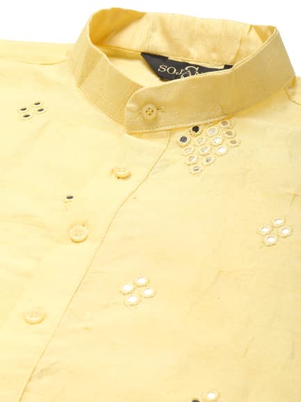 Sojanya (Since 1958 Men'S Silk Blend Mirror Work Indian Traditional Ethnic Dresses Only Long Kurta4