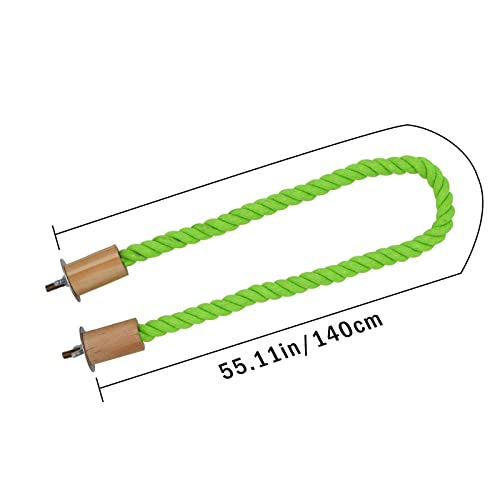 2 Pack Bird Hemp Rope Perch Swing, Bird Cage Stand Pole Accessories, Paw Grinding Standing Climbing Perch for Parrot, Parakeet, Budgies, Lovebirds (55.1 inches/140 cm) by Dnoifne - Image 3