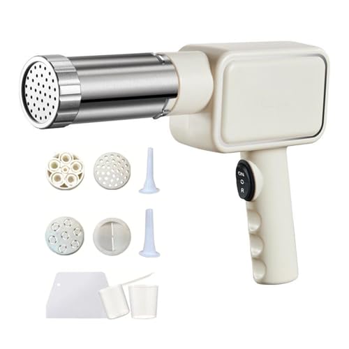 livre perfk Machine à pâtes Manuelle, Machine à pâtes électrique Maison, avec 9 têtes, pour Fettuccine, Ramen, lasagnes, Blanc