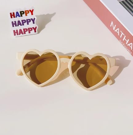White Girls heart Shaped Sunglasses UV 400 Protection Kids Love Heart Sunglasses Outdoor Beach Holiday,Accessories,Girls' Sunglasses2