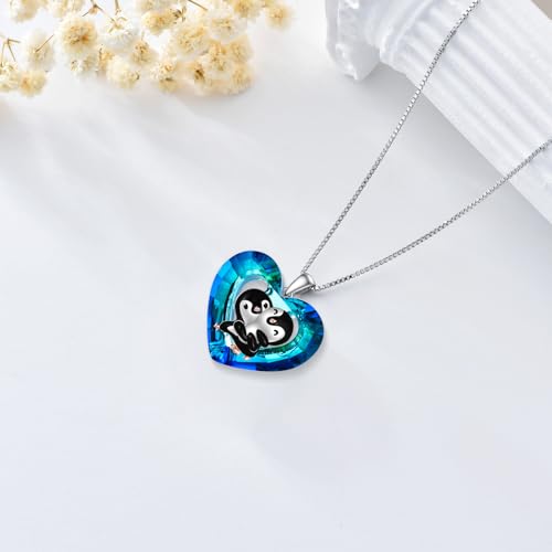 POPKIMI Penguin Necklace Sterling Silver Crystal Penguin Jewelry Penguin Gifts for Penguin Lover Women2