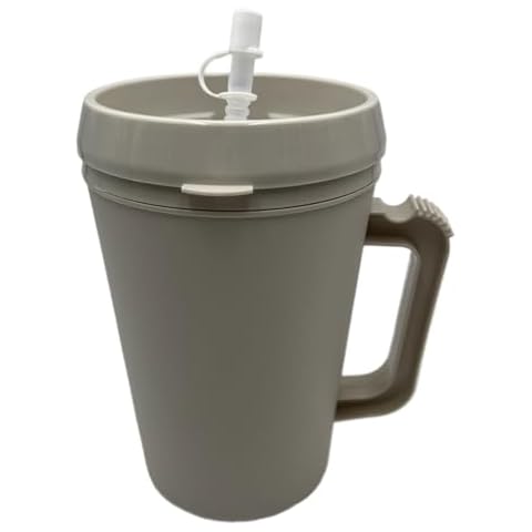 Sandhill Tools Double Wall Insulated Mug with Straw 34 Oz Refillable Hot and Cold Water Bottle with Sipping Spout, Gray - 1 Each Cover