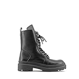 MODELISA - Bota Militar Con Cordón Casual Mujer (Negro, numeric_39)