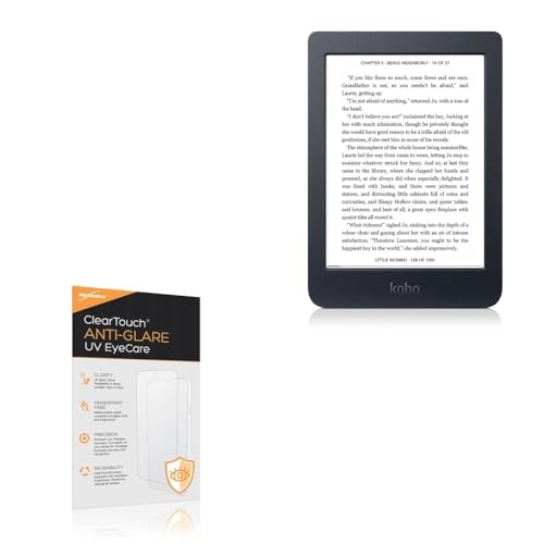 BoxWave Screen Protector Compatible With Kobo Nia - ClearTouch Anti-Glare Anti-UV EyeCare (2-Pack), Filters out Harmful Blue Light Reduce Fatigue