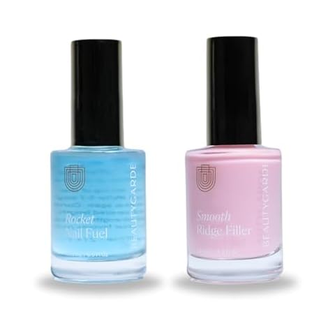 BeautyGARDE Conceal & Repair 2-Pack - Smooth Rocket Ridge Filler + Rocket Nail Fuel, Strengthening & Growth Nail Hardener, Vegan, Cruelty-Free, 21-Free Nail Treatment for Damaged Nails, 6oz Cover