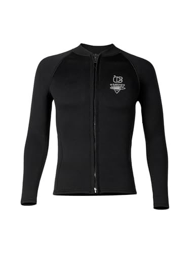 Chaqueta de neopreno para hombre, 3mm, manga larga, para natación, buceo y surf con cierre y estiramiento miniatura 1