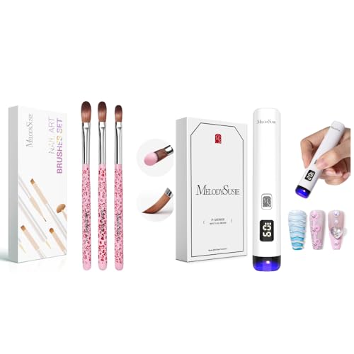 Set de 3 Brochas Acrílicas para Uñas con Luz UV Portátil miniatura 1