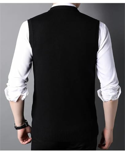 Dcvmvmn Men's V-Neck Vest Autumn/Winter Sleeveless Vest Knitted Sweater Warm Vest Business Casual Top2