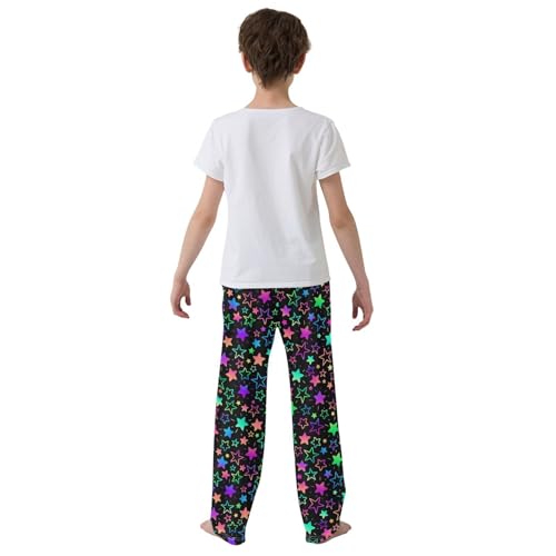 ZZXXB Galaxy Stars Boys Long Pants Soft Trousers Elastic Waist Kids Lounge Bottoms with Pockets S-XL3