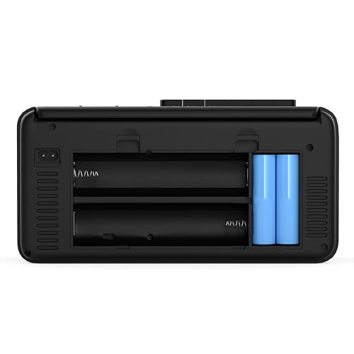 Audiobox RXC-15RBT Leitor de fitas cassete recarregável com Bluetooth, AM/FM/SW, USB e entrada AUX –