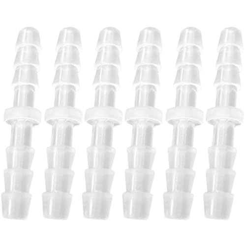JoyTube Plastic 3/16” hose ID Barb pipe connectors Joint Splicer Mender Adapter Union Boat Water Air Aquarium O2 Fuel (pack of 6)