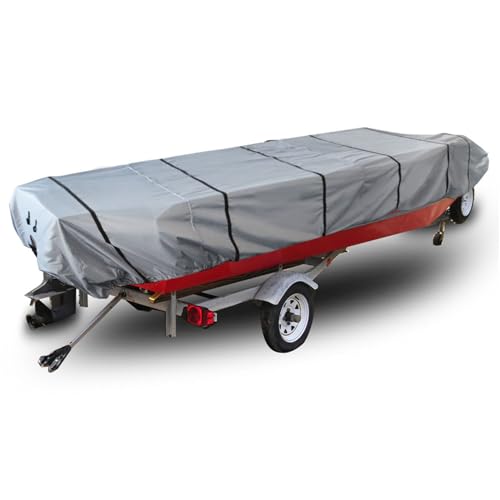 Image of munirater 12FT 210D Grey Boat Cover Heavy Duty Trailerable Replacement for Jon Boat