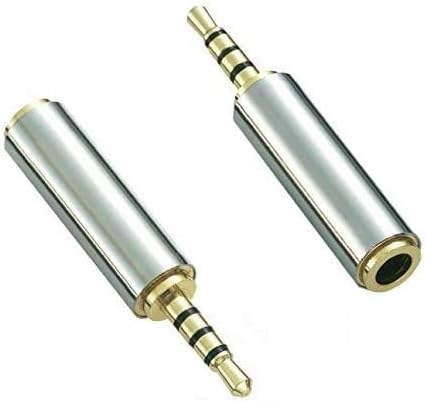 x 3 Pcs 2.5mm Male to 3.5mm Female Audio Adapter Converter Headphone Earphone Headset 3 Ring Jack - Stereo or Mono [ 3 Pack ]