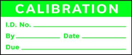 Calibration Label, ENG, Green/White, PK350