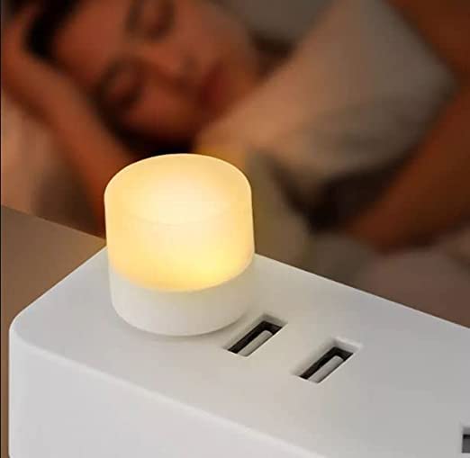 Plastic Elex Usb Lights By Night Plug-In Mini Led Bulb Portable Compact Night Light,Ideal For Bedroom Bathroom Nursery Hallway Kitchen,Car Outdoor (Warm Light)- 4 Pcs.