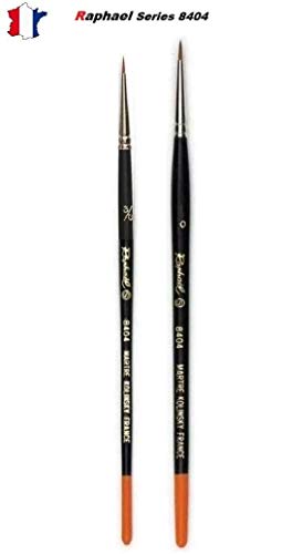 ESPACE BEAUX ARTS Raphael Series 8404 Brush, Pincel de Arena roja kolinsky, Juego de 2 Piezas, tamaño 3/0. 0 . (Raphael France)