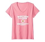 Womens Western Illinois University Leathernecks Circle Badge V-Neck T-Shirt