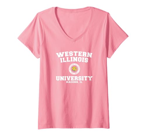 Womens Western Illinois University Leathernecks Circle Badge V-Neck T-Shirt